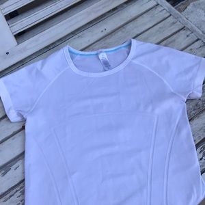 ivivva white tight fit athletic shirt